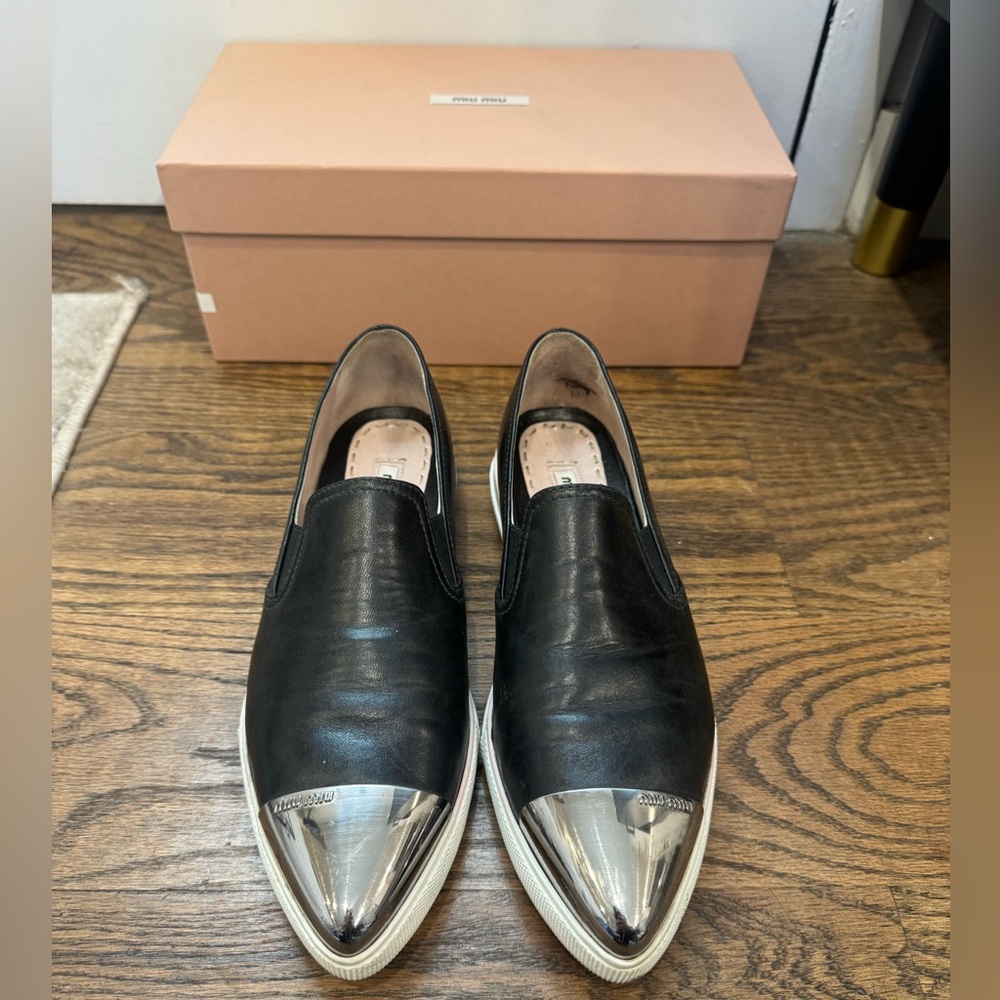 Miu Miu Black and Silver Women's Sneakers